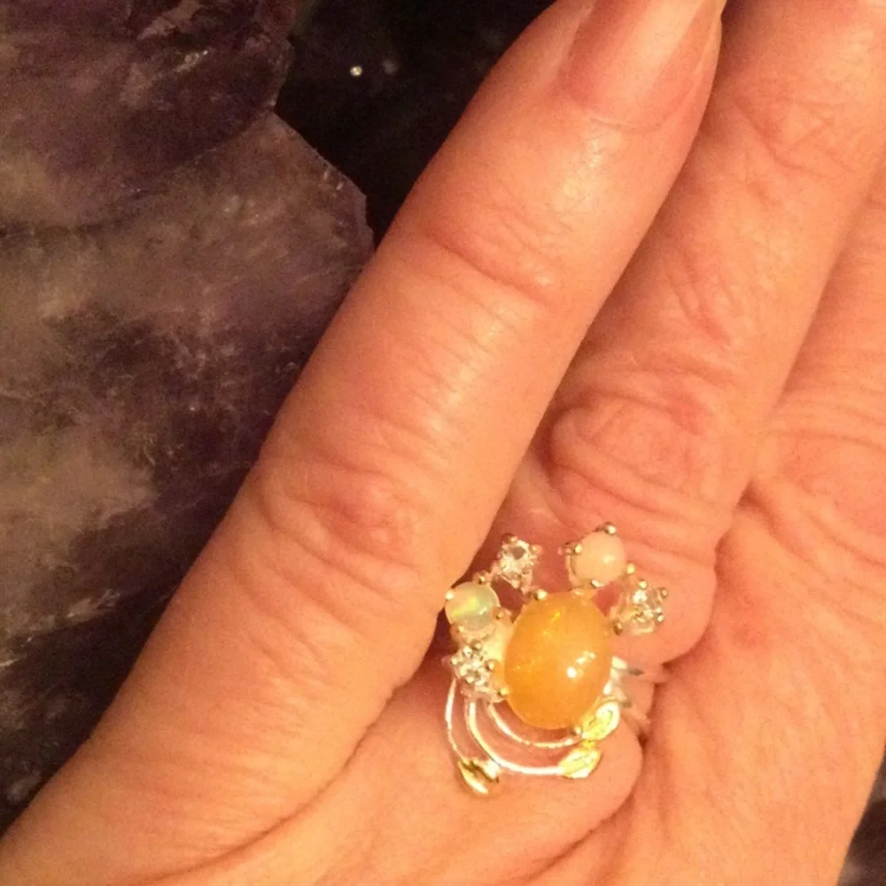 SPECIAL BUY GENUINE OPAL RING 10mm by 8mm  Ring - Picture 9 of 12